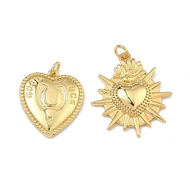 Латунные подвески, сердце прелести, долговечный, без кадмия и без свинца, стойки покрытие