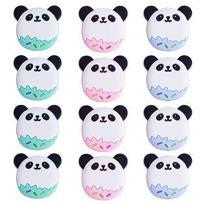 12 шт 3 цвета силиконовые бусины, панда головы