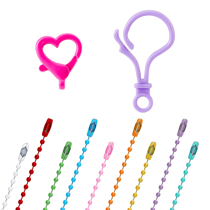 170шт 3 стили изготовление ювелирных изделий своими руками наборы для поиска, включая цепочки из железных шариков и цепочки с бирками., защелка для пластиковой двери, брелок-застежка, смолы омара коготь застежками
