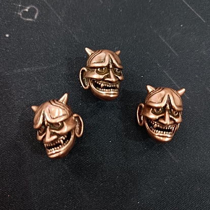 Brass European Beads, Large Hole Bead, Long-Lasting Plated, Cadmium Free & Nickel Free & Lead Free, Devil