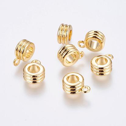 Brass Tube Bails, Loop Bails, Long-Lasting Plated, Real 18K Gold Plated, Column