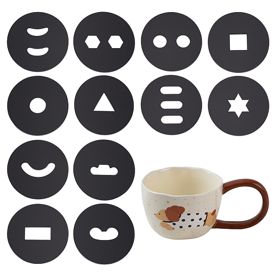 12Набор шаблонов для акриловых краев из черной глины, разнообразные