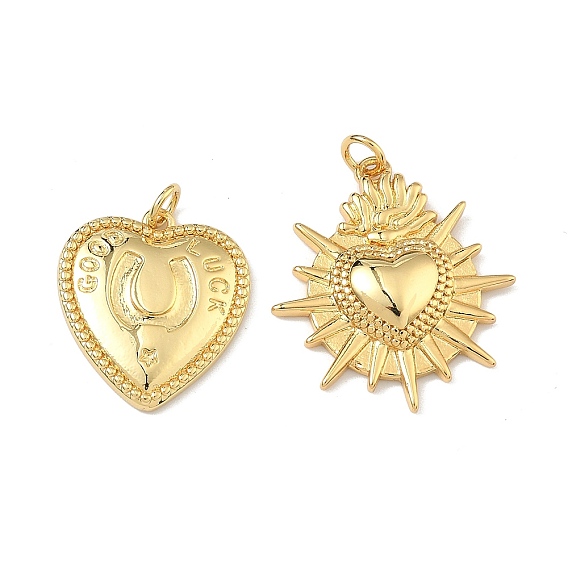 Латунные подвески, сердце прелести, долговечный, без кадмия и без свинца, стойки покрытие