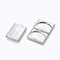 304 Stainless Steel Locket Pendants, Photo Frame Charms for Necklaces, Rectangle with Cross