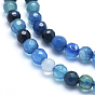 Natural Agate Beads, Dyed, Faceted Round
