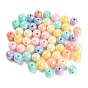 Opaque Acrylic Beads, AB Color Plated, Round