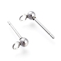 304 Stainless Steel Ball Stud Earring Findings, with Loop