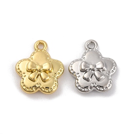 Alloy Pendants, Flower with Bowknot