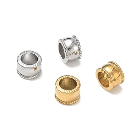 304 Stainless Steel European Beads, Large Hole Beads, Column, Ion Plating(IP)