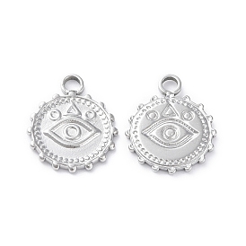 304 Настройки кабошон из нержавеющей стали кулон, плоские круглые с глаз