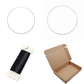 16шт 2 цвета железные обручи макраме кольцо, с зажимом для железной проволоки 2 карты с картонными коробками 1 ПК