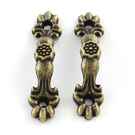 Flower Wooden Box Pull Handle, Cabinet Door Handle Furniture Pull, 42x10x10mm, Hole: 2.5mm