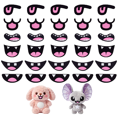 180Pcs 6 Styles Felt Craft Doll Mouth, for DIY Doll Toys Puppet Plush Animal Making
