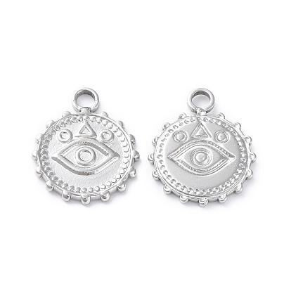 304 Настройки кабошон из нержавеющей стали кулон, плоские круглые с глаз