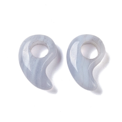 Натуральные голубые кружевные агатовые европейские бусины, бусины с большим отверстием, Магатама