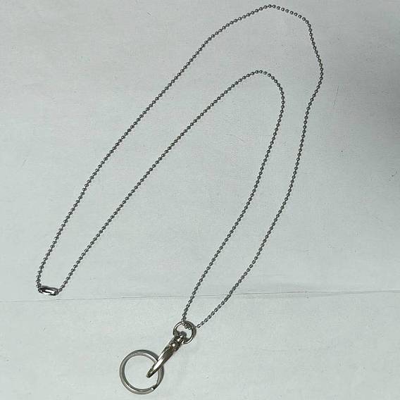 304 Correa para el cuello con cadena de bolas de acero inoxidable, Con anilla y cierres giratorios de aleación., para la correa del cuello del cordón del titular de la tarjeta de identificación