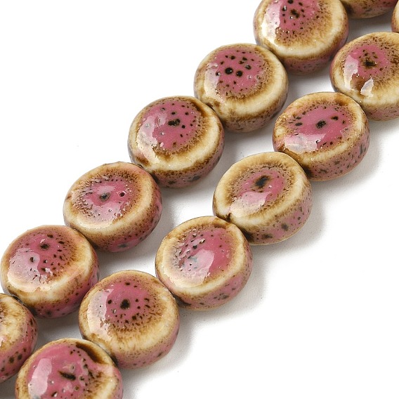 Фарфора ручной работы бисер нитей, плоско-круглые