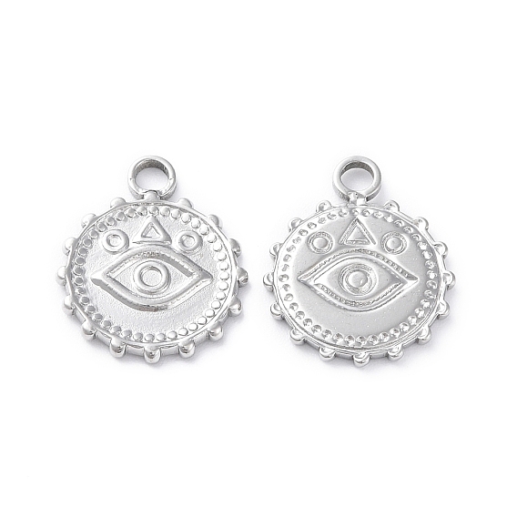 304 Настройки кабошон из нержавеющей стали кулон, плоские круглые с глаз