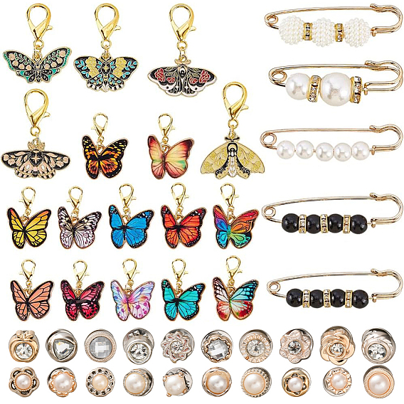 Подвески из эмали из сплава и брошь в виде английской булавки из сплава, килт булавка для утяжки талии брюки женские