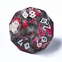 Synthetic Gold Line Regalite/Imperial Jasper/Sea Sediment Jasper Beads, No Hole, Dice, with Number Pattern