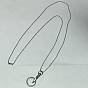 304 Correa para el cuello con cadena de bolas de acero inoxidable, Con anilla y cierres giratorios de aleación., para la correa del cuello del cordón del titular de la tarjeta de identificación