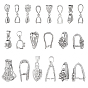 32Pcs 8 Style Brass Pendant Pinch Bails,  with 8Pcs 2 Style Brass Snap On Bails