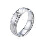 Crystal Rhinestone Rhombus Finger Ring, 201 Stainless Steel Jewelry for Women