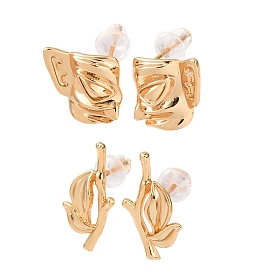 Латунь серьги, без никеля , реальный 18 k позолоченный