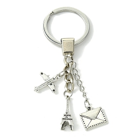 Alloy Enamel Keychain, with Iron Findings