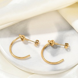 Вакуумное покрытие pvd 304 серьги-гвоздики из нержавеющей стали с узелками для женщин