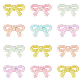 30 шт. непрозрачных акриловых бусин с УФ-покрытием, радужный, бантом со звездой