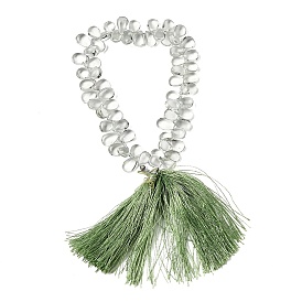 Естественный зеленый кварцевые нити бисера, квартира слеза, Топ пробуренной, с кисточкой