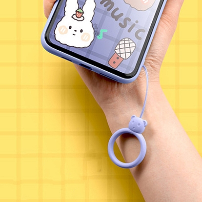 Кольцо в форме медведя силиконовые кольца для мобильного телефона, короткие подвесные ремешки с кольцом на палец