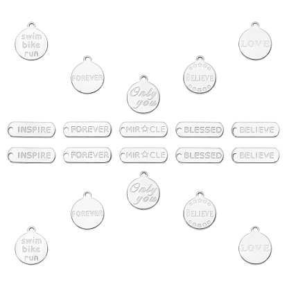 20 pièces 10 motifs 201 pendentifs en acier inoxydable