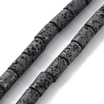 Natural Lava Rock Beads Strands, Frosted, Column