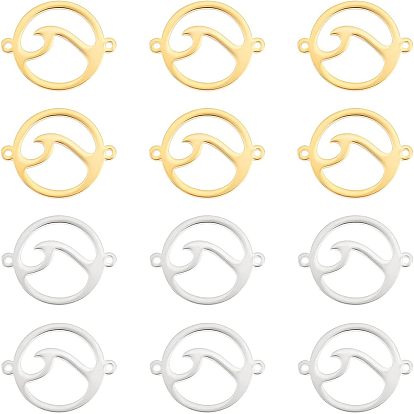 12шт 2 цвета 201 подвески из нержавеющей стали, лазерная резка, плоские круглые с знаком мира