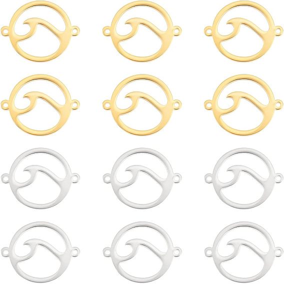 12шт 2 цвета 201 подвески из нержавеющей стали, лазерная резка, плоские круглые с знаком мира