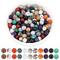 220 шт 11 стили бусин из натуральных драгоценных камней, круглые, смешанные окрашенные и неокрашенные