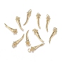 Brass Pendants, with Jump Rings, Long-Lasting Plated, Horn of Plenty, Italian Horn Cornicello