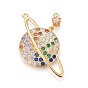 Brass Cubic Zirconia Pendant, Planet, Universe Space Charms