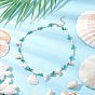Летние пляжные ожерелья с подвесками из натуральных ракушек, Ожерелья из синтетической бирюзы и ракушечного жемчуга для женщин, глубокое синее небо