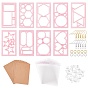 9Pcs 9 Style Plastic Cutting Dies Molds, Triangle & Hexagon & Heart & Oval, with Iron Earring Hooks & Jump Rings, Plastic Ear Nuts, Cards & OPP Bags
