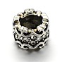 Retro 304 Stainless Steel Grade A Rhinestone Beads, Column, Antique Silver, 8x11mm, Hole: 6mm