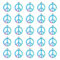 30Pcs Rack Plating Alloy Pendants, Ring with Peace Sign