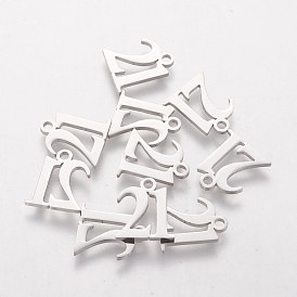201 Stainless Steel Charms, Number 21