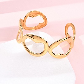 304 женские браслеты-манжеты из нержавеющей стали, самородки, ионное покрытие (ip)