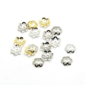 Laiton minuscules perles de chapeaux de fleurs, bonnets fantaisie, 5x1mm, Trou: 1mm