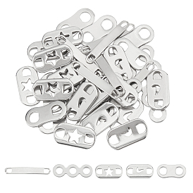 Unicraftale 75Pcs 5 Style 201 Stainles Steel Links Connectors, Flat Round & Oval & Rectangle