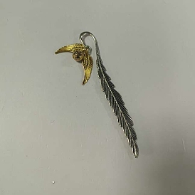 Signets en alliage, plume, avec des pendantifs en alliage d'émail