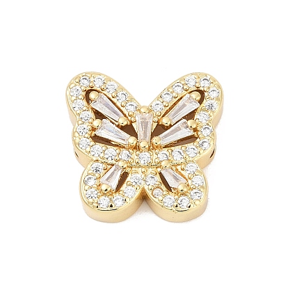 Латунные микро проложить кубического циркония бусы, бабочка, без свинца и без кадмия, долговечный